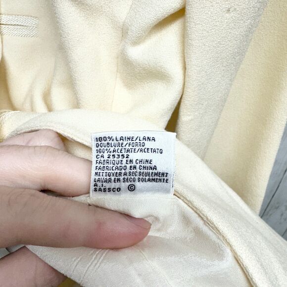 Kasper for A.S.L. Jacket Women Size 8 Ivory Button Down 100% Wool Double Pocket - Picture 3 of 5
